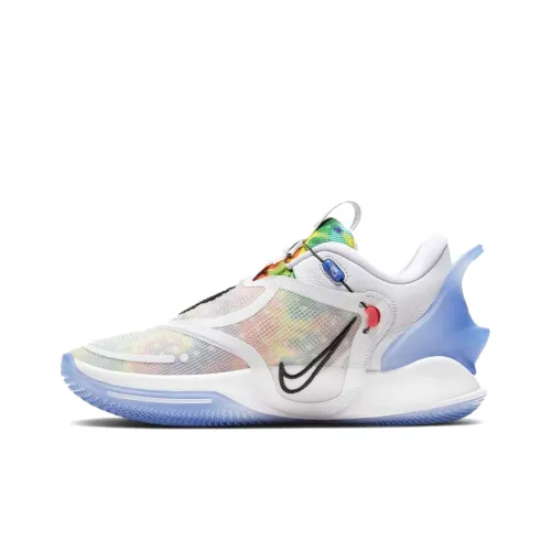 Nike Adapt bb 2,0 Tie Dye' Нескользящий Легкий Низкий Топ Баскетбольные Кроссовки для Игры Мужской Белый Синий