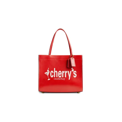 COACH Cashin Дубленая кожа Перчатка Сумка-тоут Сумка для покупок Маленькая сумка Мужская Вишнево-красный