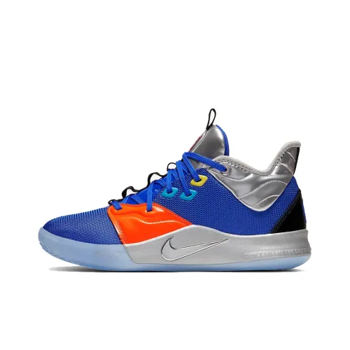 Nike PG 3 NASA collaboration Habanero 3 Павл Джордж Амортизация Ударопрочный MID Топ Баскетбольные кроссовки для игры Мужской Синий