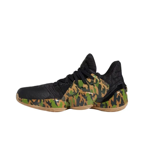 Adidas Harden Vol. 4 Slip-resistant Abrasion-resistant Low-top Basketball Shoes Men's Black Green Camouflage Adidas Harden Vol. 4 Противоскользящие Устойчивые к истиранию Низкие Баскетбольные Кроссовки Мужские Черный Зеленый Камуфляж