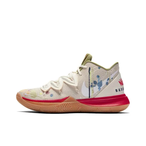 Bandulu x Nike Kyrie 5 Амортизирующие шоки противоскользящие низкий топ баскетбольные кроссовки мужской крем международная версия