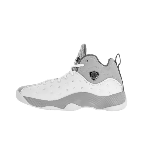 Jordan Jumpman Команда II Амортизаторы Shock Absorbers Противоскользящие Устойчивые к истиранию MID Баскетбольные кроссовки Мужские Серый Белый