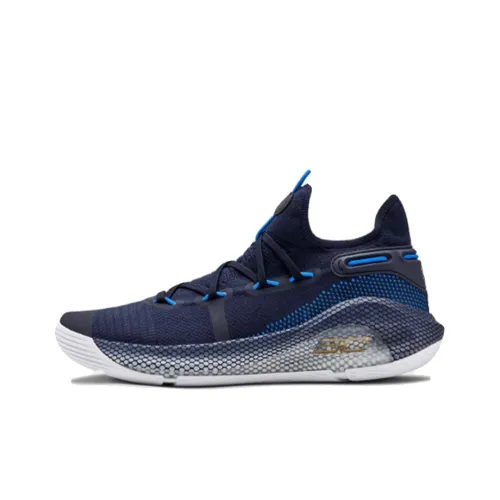 Under Armour Curry 6 Curry 6 Амортизаторы Slip-resistant MID Баскетбольные кроссовки для игры Мужской Темно-синий
