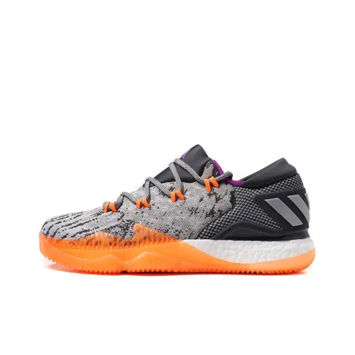 Adidas Crazylight Boost 2016 GREY Orange Нескользящий Легкий Низкий Топ Баскетбольные Кроссовки Мужской Серо-Оранжевый