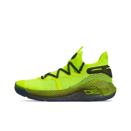 Under Armour Curry 6 Coy Рыбка Curry 6 Low Топ Баскетбольные кроссовки для игры Мужской Неоновый зеленый