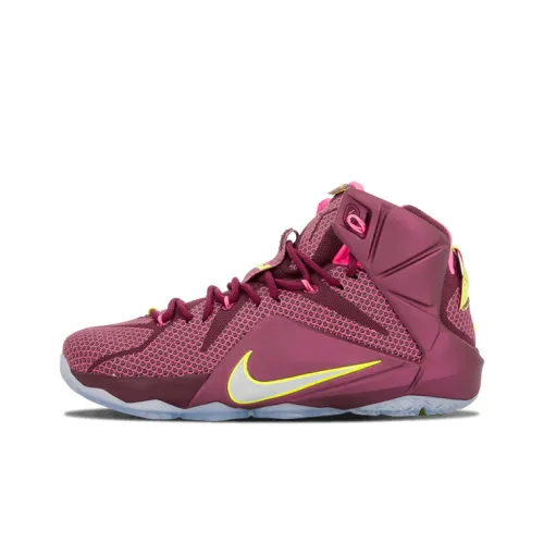 nike Lebron 12 Двойной Heli Нескользящий Легкий Высокий Топ Баскетбольные кроссовки Мужской Berry