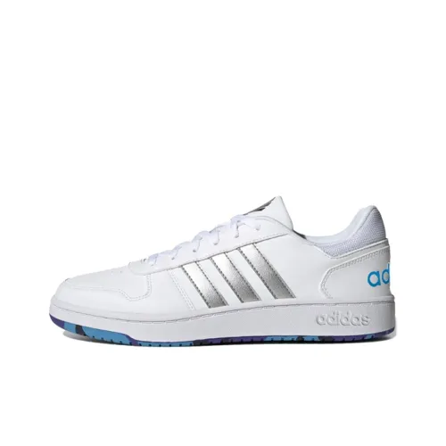 Honor of Kings x Adidas Neo Hoops 2,0 Slip-Resistant Abrasion-Resistant Low-Top Баскетбольные кроссовки Мужские Белый Синий