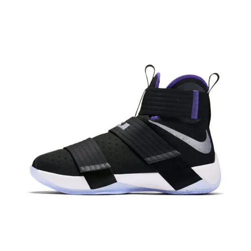 Nike Zoom Soldier 10 Court Purple Нескользящий Легкий Высокий Топ Баскетбольные Кроссовки для Игры Мужской