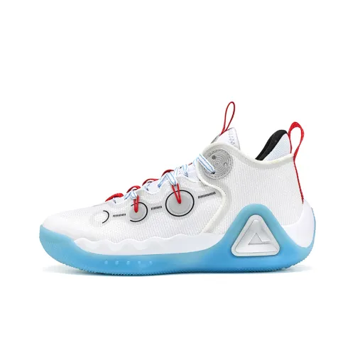 PEAK Звезда Shift Slip-resistant устойчивый к истиранию дышащий MID топ баскетбольные кроссовки для игры Мужской Белый Синий