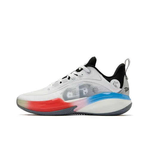 QIAODAN FE1,0 Equation Амортизация Противоскользящий Устойчивый к износу Низкий отскок Низкий топ Баскетбольные кроссовки Мужской Серый Красный