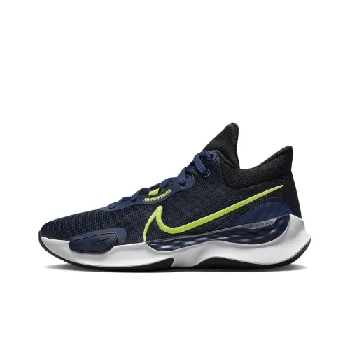 Nike Renew Elevate 3 Амортизирующие шоки противоскользящие устойчивые к истиранию низкий топ баскетбольные кроссовки мужской черный зеленый