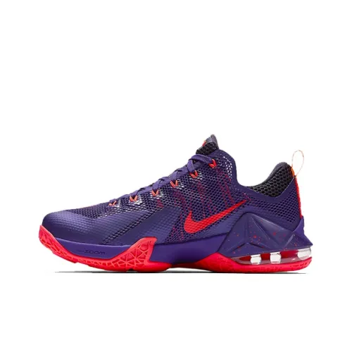 Nike Lebron 12 XII Low Амортизация Низкий Топ Баскетбольные Кроссовки Мужские Темно-Фуксия