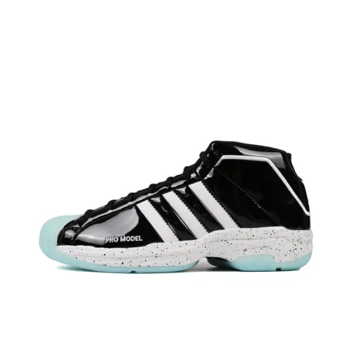 Adidas PRO Model 2G Slip-resistant Abrasion-resistant MID Баскетбольные кроссовки Мужские Черный Синий Белый