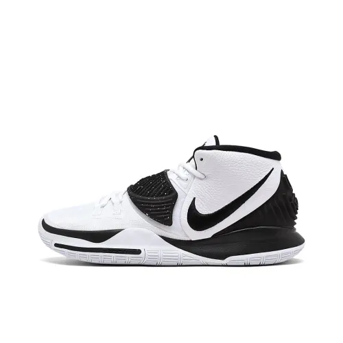 Nike Kyrie 6 MID Топ Баскетбольные кроссовки для игры Унисекс Черный белый Международная версия