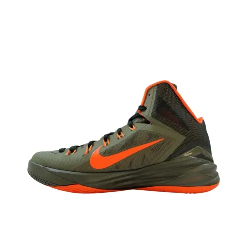 Nike Hyperdunk 2014 Амортизаторы Slip-resistant High Топ Баскетбольные кроссовки Мужские Зеленый оранжевый
