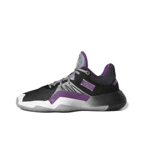 Adidas D.O.N. Issue #1 Амортизация Износостойкий Низкий Топ Баскетбольные Кроссовки Мужские Черный Фиолетовый Азиатская Версия
