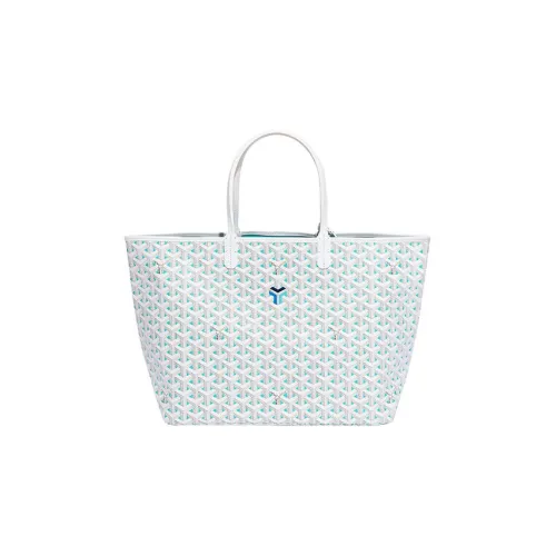 GOYARD Saint Louis PM Холст и Кожа Сумка через плечо Унисекс Белый Нефритовый Синий