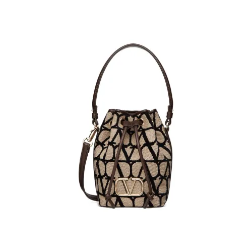 Valentino Vlogo Мягкая сумка из овчины ведрообразной формы сумка через плечо сумка мини женская бежевая и черная