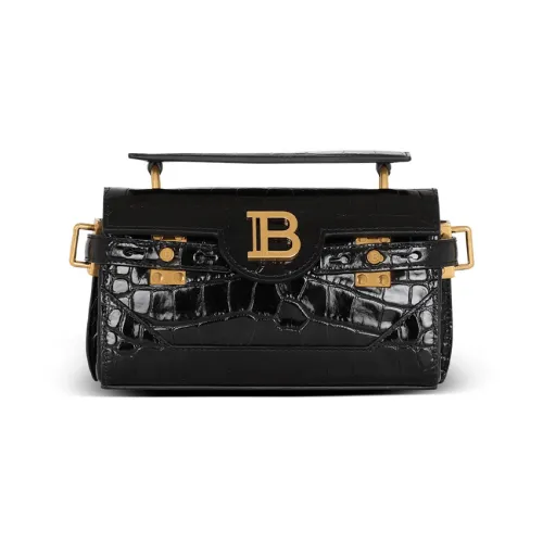 BALMAIN B Buzz Крокодиловый узор Кожа Сумка через плечо Сумка Женская Черная
