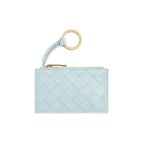 Bottega Veneta Sheepskin Корова Кожа Клатч Key Pouch Женский Washed Duck Blue