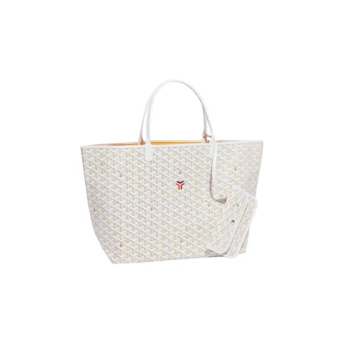 GOYARD Saint Louis Claire Voie Холст Воловья кожа Одно плечо Сумка Унисекс Белый Желтый