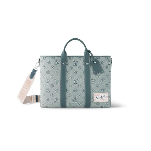 LOUIS VUITTON Холст и кожа через плечо сумка мужская джинсовый синий