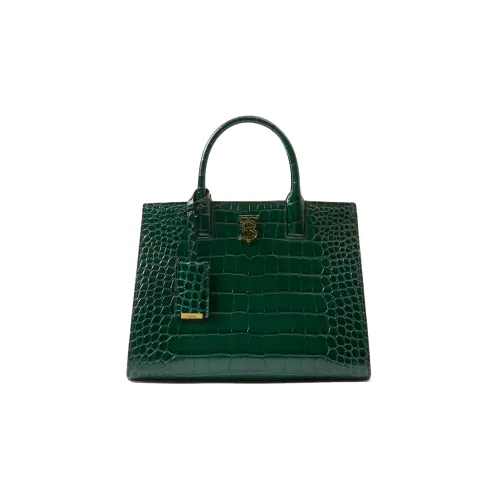 Burberry Телячья кожа Тоут Сумка Сумка для покупок Сумка Мини Женская Темно-зеленая