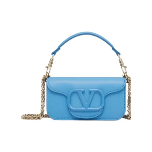 Valentino Locò Телячья кожа Сумка-багет Сумка через плечо Сумка Женская Синяя