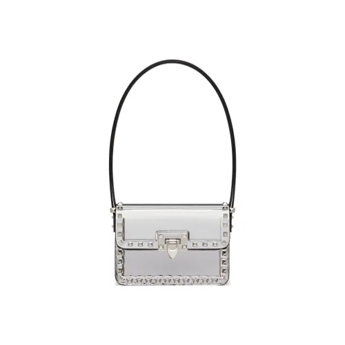 Valentino Rockstud Телячья кожа Сумка через плечо сумка Женская серебряная