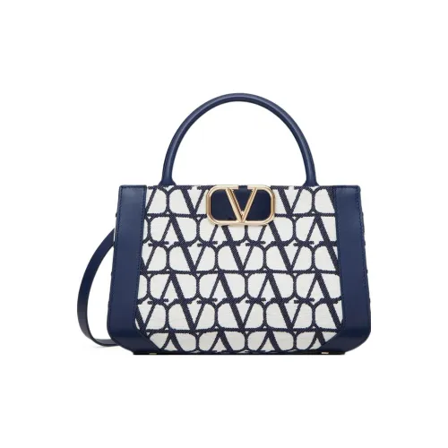 Valentino Vlogo Кожаная отделка Сумка через плечо Сумка Маленькая Женская Синяя Белая