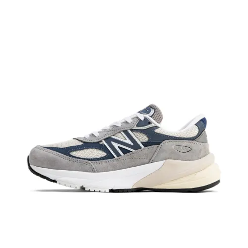 New Balance NB 990 V6 Дышащий Низкий Топ Повседневный Городской Коммутирующий Беговые Кроссовки Унисекс Серый Синий