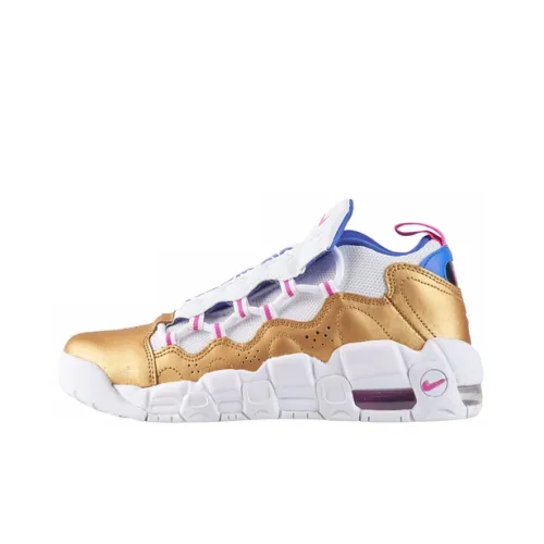 Nike Air More Money Фуксия Blast Shock Absorbers Slip-resistant Low Top Винтажные баскетбольные кроссовки Women's White Gold
