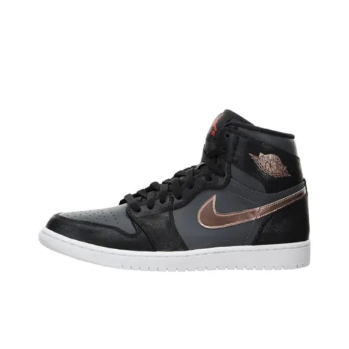 Jordan Air Jordan 1 Retro Bronze Medal High Top Vintage Баскетбольные Кроссовки Мужские Black Gold