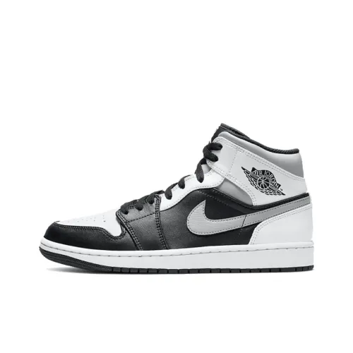 Jordan Air Jordan 1 MID 'Белый Shadow' MID Топ Винтажные баскетбольные кроссовки Мужской Черный белый серый