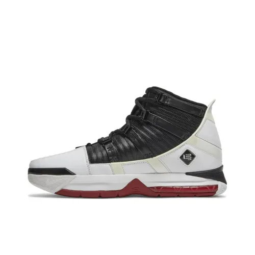 Nike Lebron 3 Амортизация Высокий Топ Винтажные Баскетбольные Кроссовки Мужские Белый Черный Красный