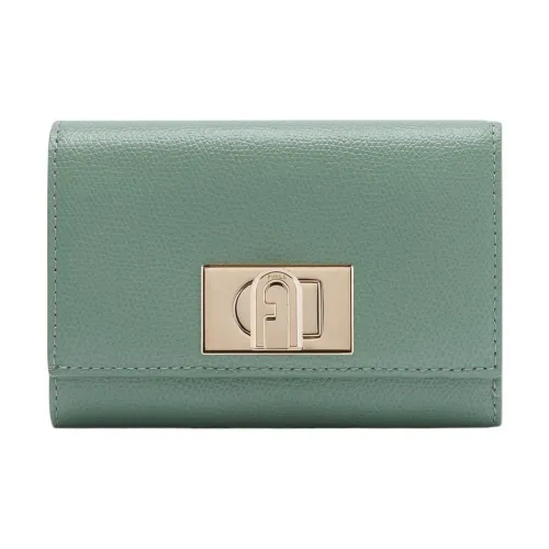 Furla 1927 Collection Текстурированный кожаный кошелек для монет держатель для карт кошелек маленький женский минеральный зеленый