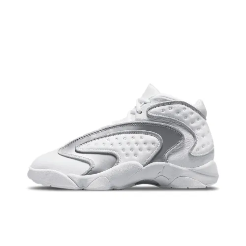 Jordan Air Jordan OG MID Топ Винтажные Баскетбольные Кроссовки Женские Белые Серебряные