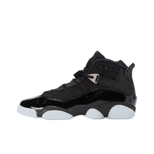 Jordan Air Jordan 6 Кольца Амортизаторы Резистентная Нижняя Юбка Высокий Топ Винтажные Баскетбольные Кроссовки Женские Черный