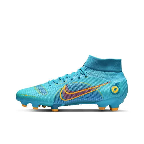 Nike Mercurial Superfly 8 FG Твердый грунт Противоскользящие Устойчивые к истиранию Футбольные бутсы Мужские Синие