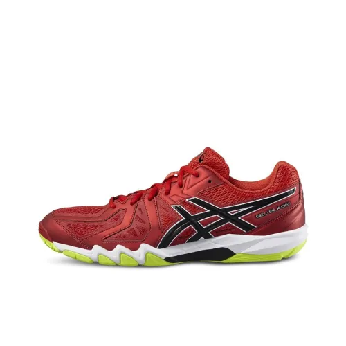 Asics Гель Blade 5 Устойчивый к абразиву Низкий Топ Бадминтон Обувь Мужская Китайский Красный
