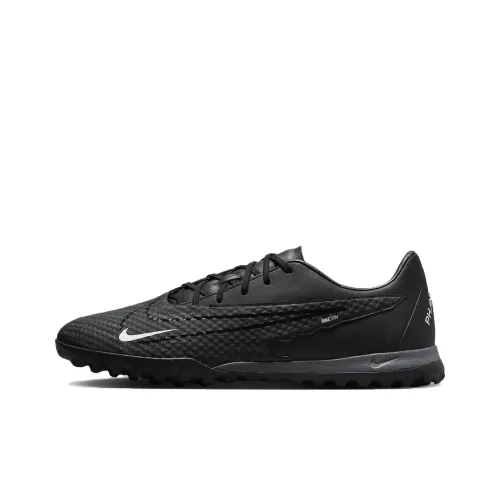 Nike Phantom GX TF Шипы Противоскользящие Устойчивые к истиранию Футбольные бутсы Унисекс Черный