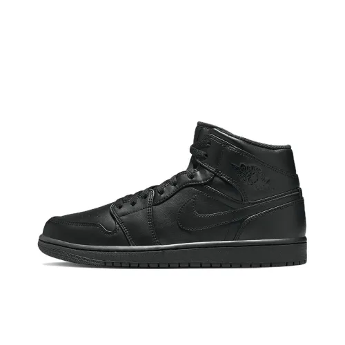Jordan Air Jordan 1 MID Топ Винтажные баскетбольные кроссовки Мужской Черный