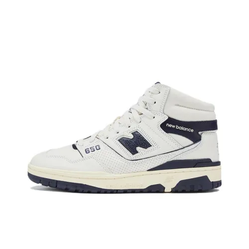Aimé Leon Dore x New Balance NB 650 MID Топ Винтажные Баскетбольные Кроссовки Унисекс Белый Темно-Синий