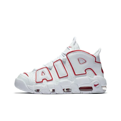 Nike Air More Uptempo Renowned Rhythm Pippen MID Топ Винтажные баскетбольные кроссовки Мужской Белый и красный