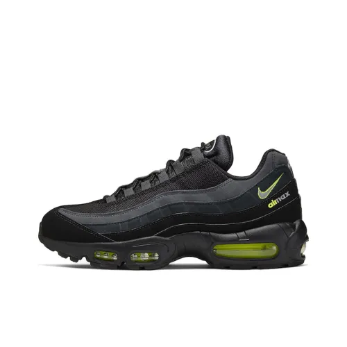 Nike Air Max 95 Устойчивые к истиранию Низкие Кроссовки для тренировок Унисекс Черный Серый
