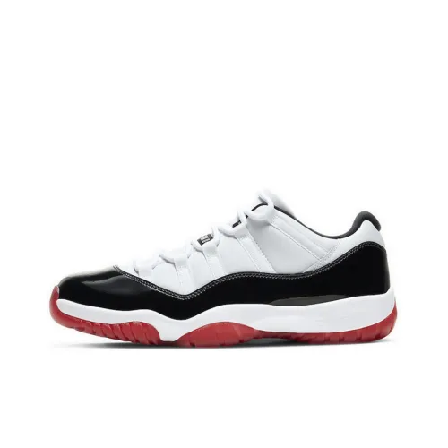 Jordan Air Jordan 11 Retro Low 'Concord' Темно-красный цвет Низкий топ Винтажные баскетбольные кроссовки Унисекс Kangaroo с черно-красной пряжкой