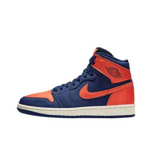 Jordan Air Jordan 1 Ретро High Синий Void High Топ Баскетбольные кроссовки Женские Сине-оранжевый