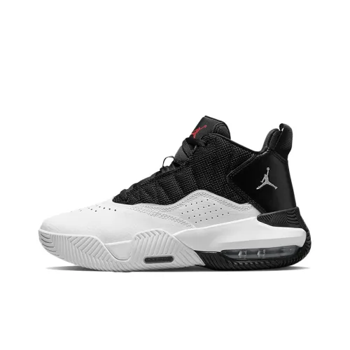 Джордан Stay Loyal Шокабойеры Slip-resistant Abrasion-resistant MID Топ Винтажные баскетбольные кроссовки GS Черный белый