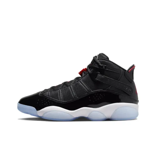 Jordan Air Jordan 6 Кольца Амортизаторы Устойчивые к истиранию Высокий топ Винтажные баскетбольные кроссовки Черный