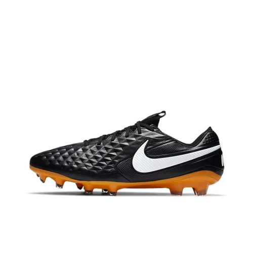 Nike Tiempo Legend 8 FG Твердый грунт Природная трава Амортизаторы Нижняя юбка Резистентные Футбольные бутсы Унисекс Черный Белый Оранжевый